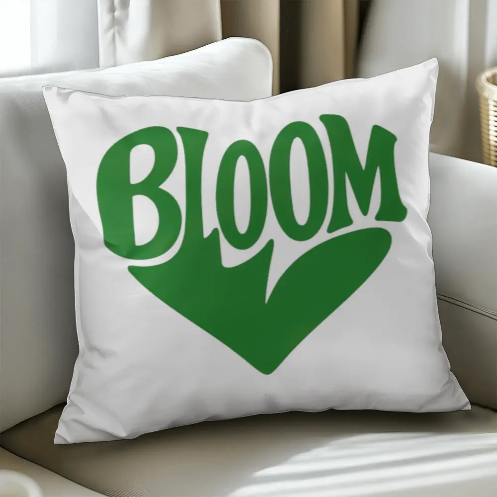BLOOM Heart Throw Pillow Cover - Sage Green 