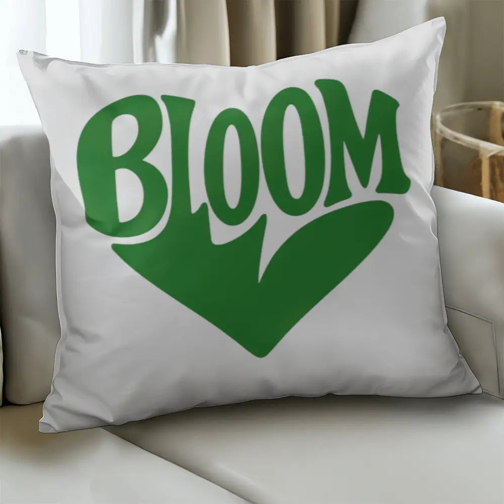 BLOOM Heart Throw Pillow Cover - Sage Green 