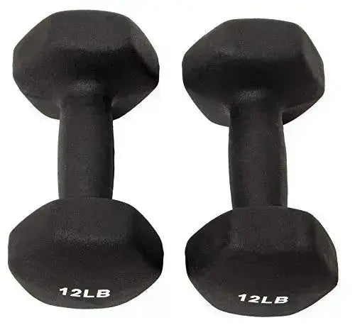 BalanceFrom Colored Neoprene Coated Dumbbell Set with Stand - Multi Color