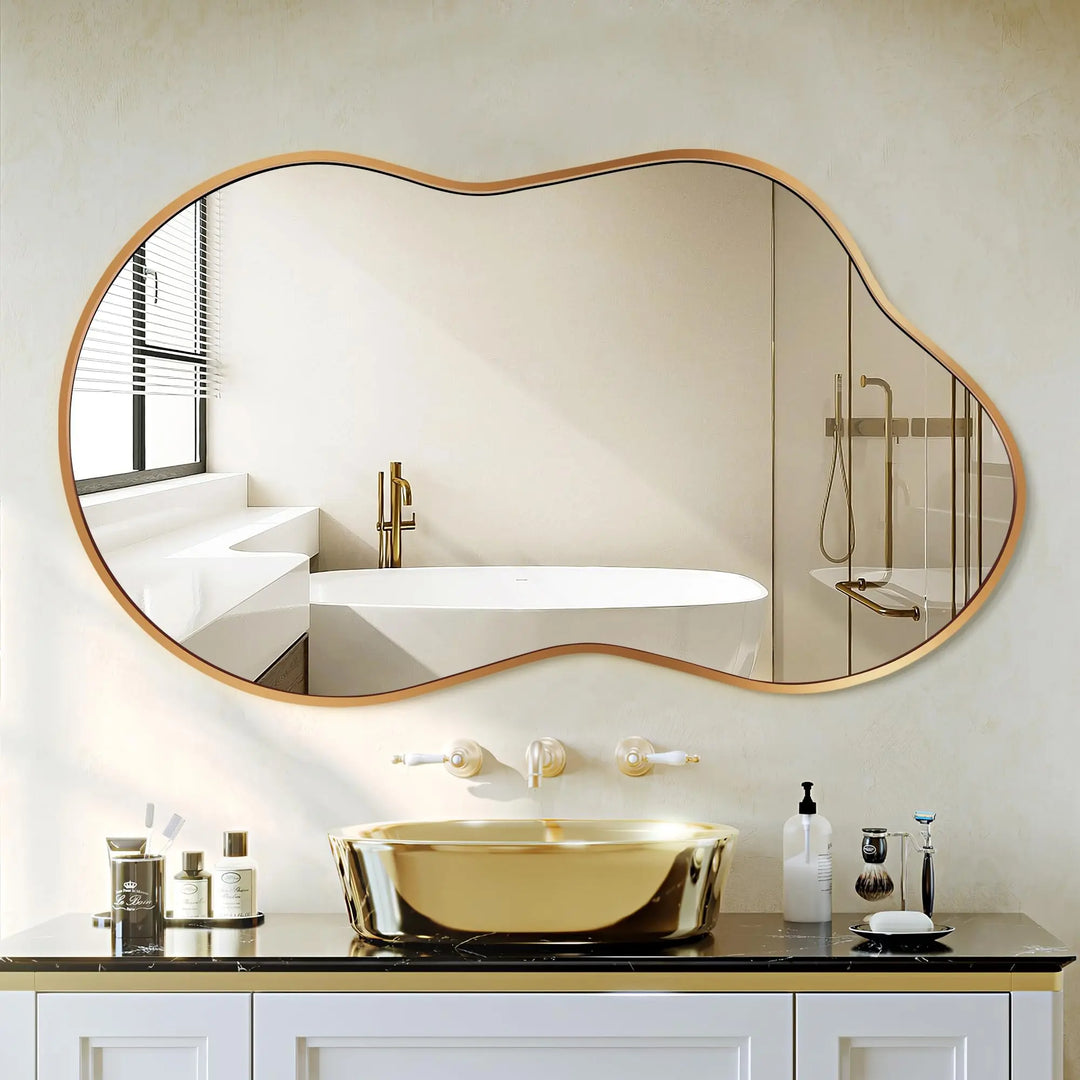 Bathroom Mirror for Over Sink-Gold Home Decor Wall Mirror 24"x 36"