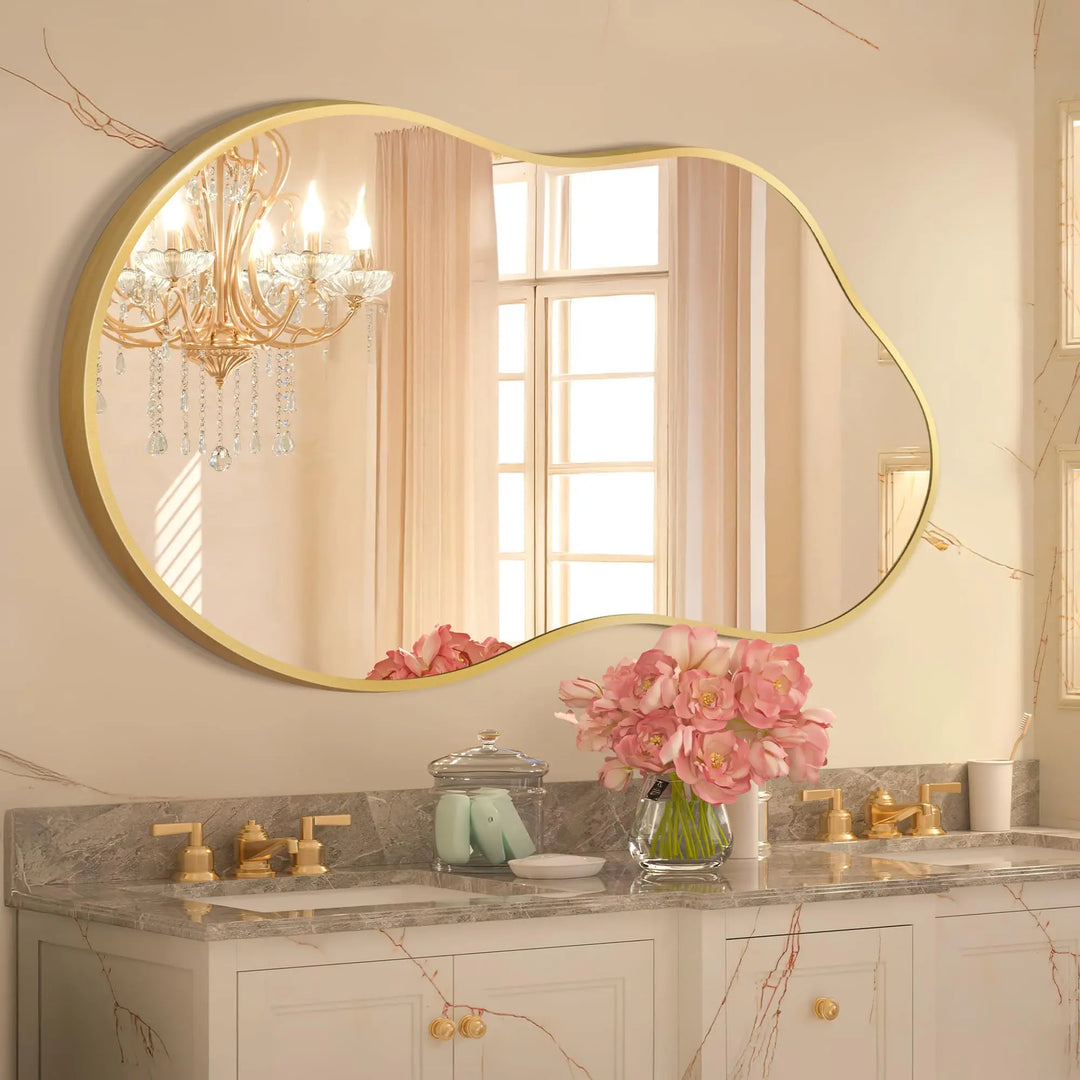 Bathroom Mirror for Over Sink-Gold Home Decor Wall Mirror 24"x 36"