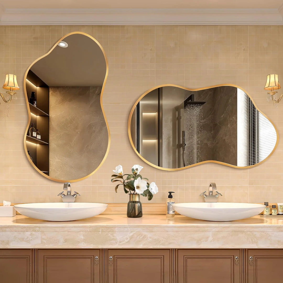 Bathroom Mirror for Over Sink-Gold Home Decor Wall Mirror 24"x 36"