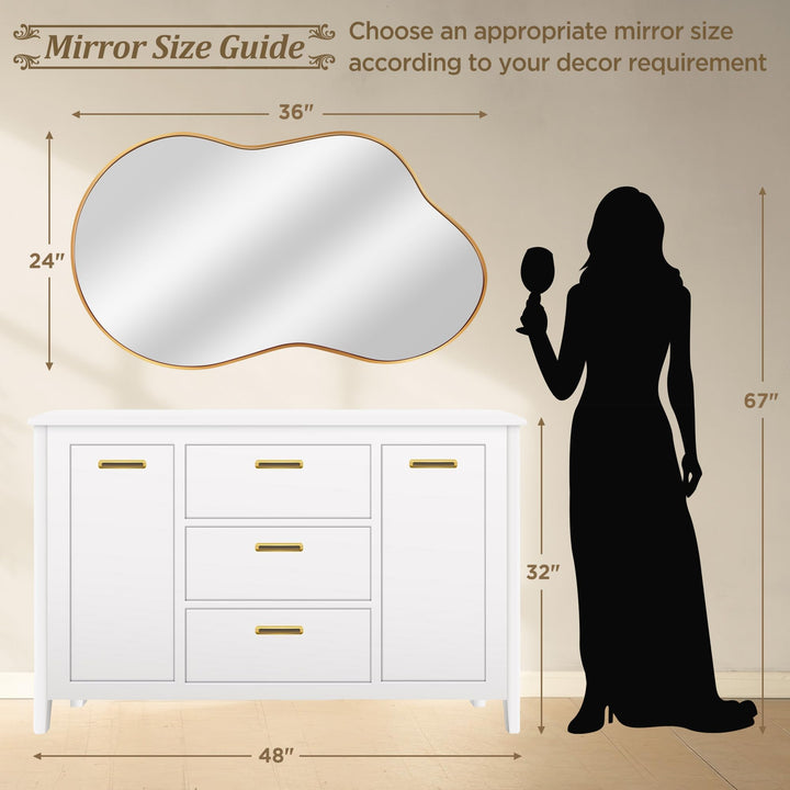 Bathroom Mirror for Over Sink-Gold Home Decor Wall Mirror 24"x 36" 