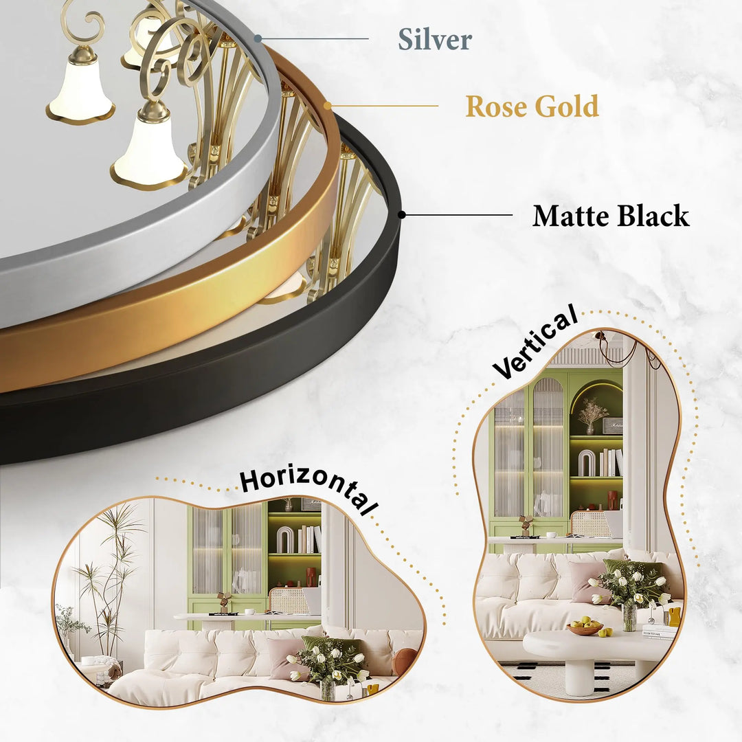 Bathroom Mirror for Over Sink-Gold Home Decor Wall Mirror 24"x 36"