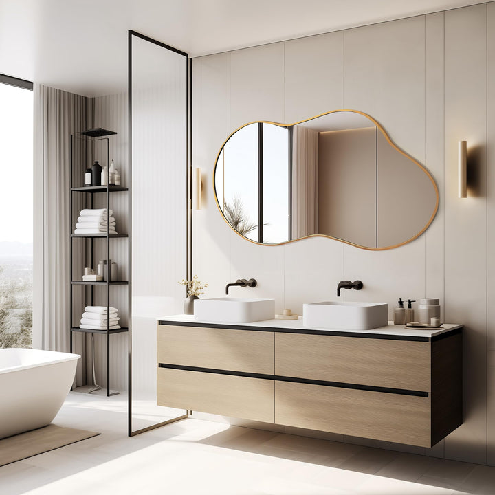 Bathroom Mirror for Over Sink-Gold Home Decor Wall Mirror 24"x 36" 