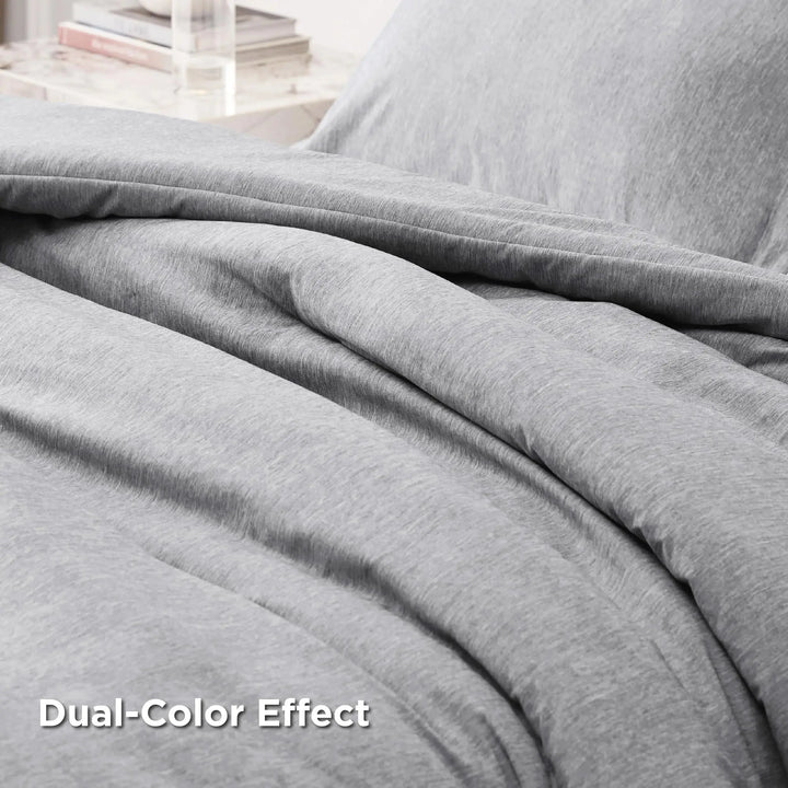 Bedsure King Size Comforter Set - Grey King Comforter Set, Soft Bedding for All Seasons, Cationic Dyed Bedding Set, 3 Pieces, 1 Comforter (104"x90") and 2 Pillow Shams (20"x36"+2") 