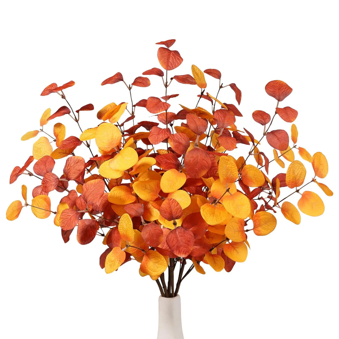Beferr Fall Eucalyptus Stems Decor, 5 Pcs 23 Inch Artificial Eucalyptus Branches