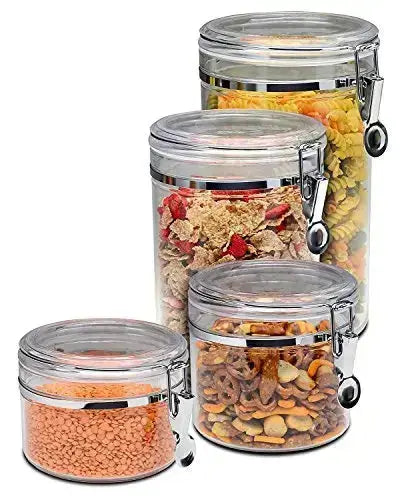 Bellemain Airtight Acrylic Canister Set, 4 PC - Clear