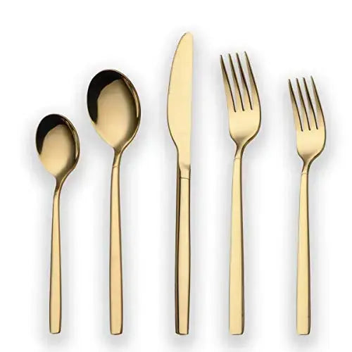 Berglander 20-Piece Titanium Gold Plated Stainless Steel Flatware Set