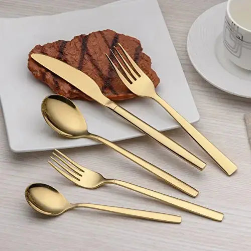 Berglander 20-Piece Titanium Gold Plated Stainless Steel Flatware Set