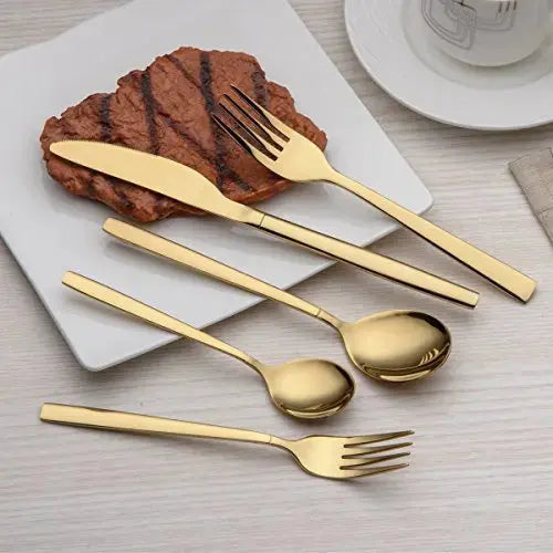 Berglander 20-Piece Titanium Gold Plated Stainless Steel Flatware Set