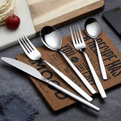 Berglander Flatware 20-Piece Stainless Steel Flatware Set - Silver