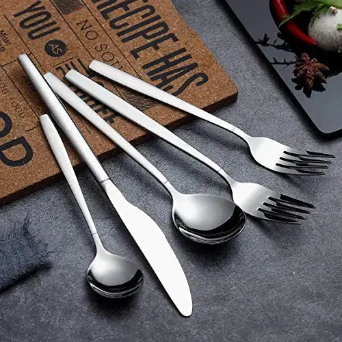 Berglander Flatware 20-Piece Stainless Steel Flatware Set - Silver