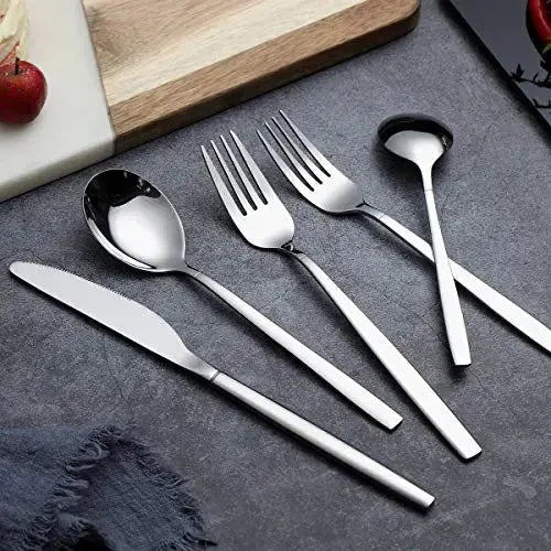 Berglander Flatware 20-Piece Stainless Steel Flatware Set - Silver