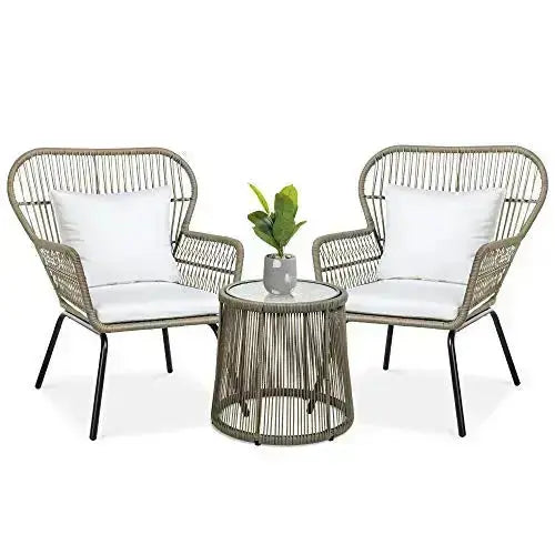 Best Choice Products Patio Set, 3-Piece Conversation Bistro Set - Tan