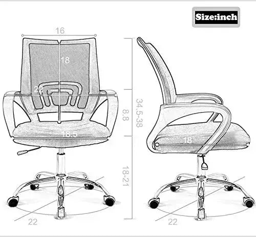 BestOffice Ergonomic Office Chair | Modern Adjustable Swivel Mesh Chair - Black BestOffice