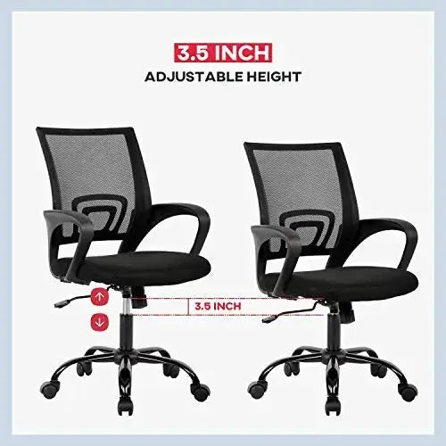 BestOffice Ergonomic Office Chair | Modern Adjustable Swivel Mesh Chair - Black BestOffice