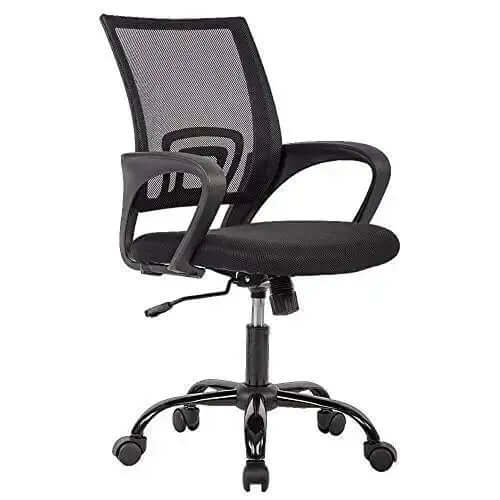 BestOffice Ergonomic Office Chair | Modern Adjustable Swivel Mesh Chair - Black