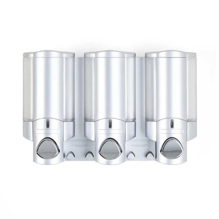 Better Living Products Aviva Shower Dispenser 3, Shampoo and Soap Dispenser - Silver 