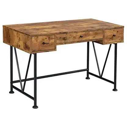 Coaster Home Furnishings Analiese Desk, 3 Drawers - Antique Nutmeg/Black Coaster Home Furnishings