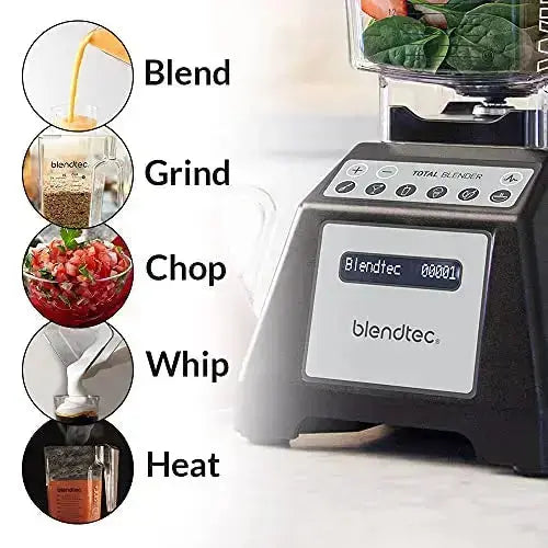 Blendtec Total Classic Original Blender Bundle, 10-Speeds - Black