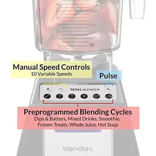 Blendtec Total Classic Original Blender Bundle, 10-Speeds - Black