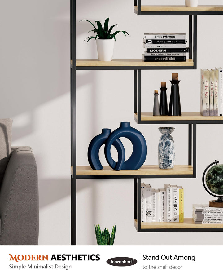 Blue Vase Set of 2 - Donut Navy Vases Home Decor, Modern Coastal Decor - Decorative Vase, Ceramic Decorations for Living Room Coffee Table Bookshelf Shelf Console Mantle (Matte Navy Blue) 