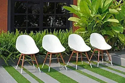 Brampton Outdoor Wooden Furniture Dining Set - White Chairs