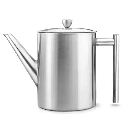 Bredemeijer Teapot | Cylindre Double Walled Teapot, 1.2L - Stainless Steel