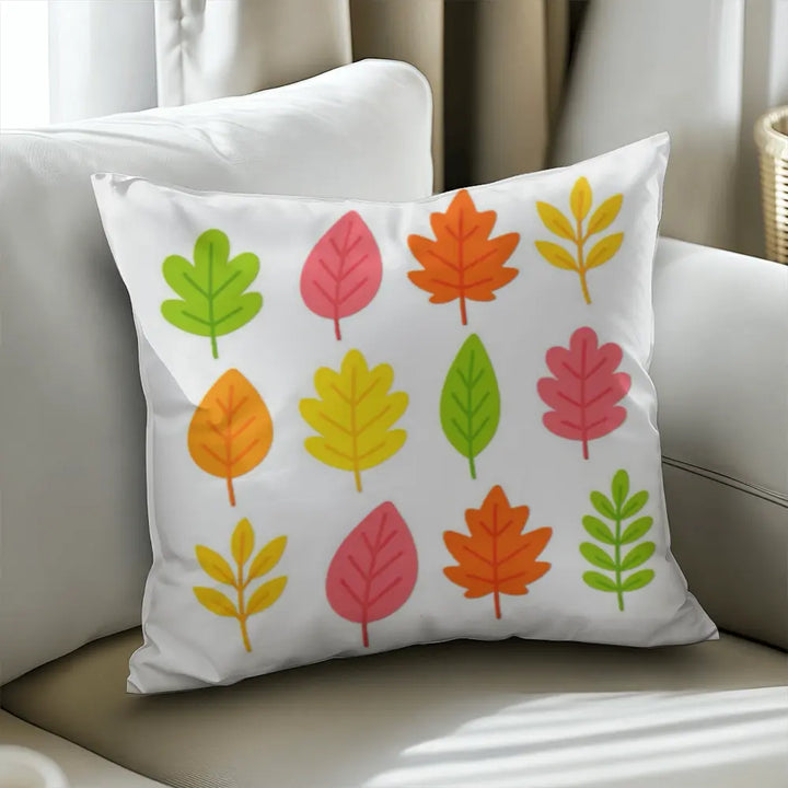 Bright Colorful Leaves Throw Pillow Cover - Multicolor 
