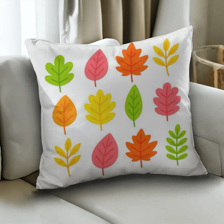 Bright Colorful Leaves Throw Pillow Cover - Multicolor 