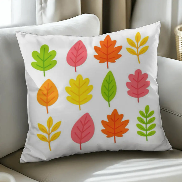 Bright Colorful Leaves Throw Pillow Cover - Multicolor 