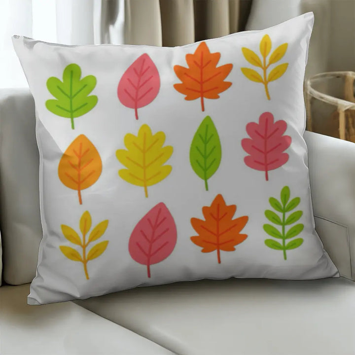 Bright Colorful Leaves Throw Pillow Cover - Multicolor 