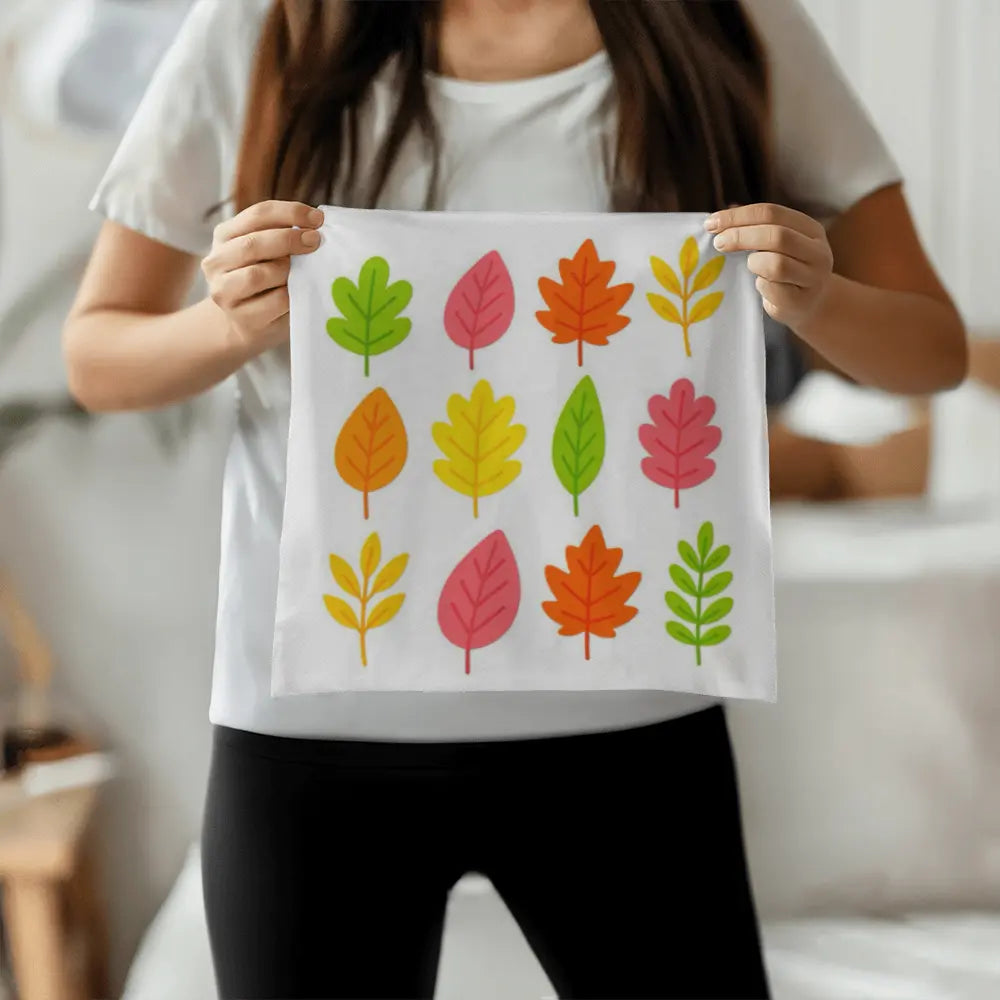 Bright Colorful Leaves Throw Pillow Cover - Multicolor 