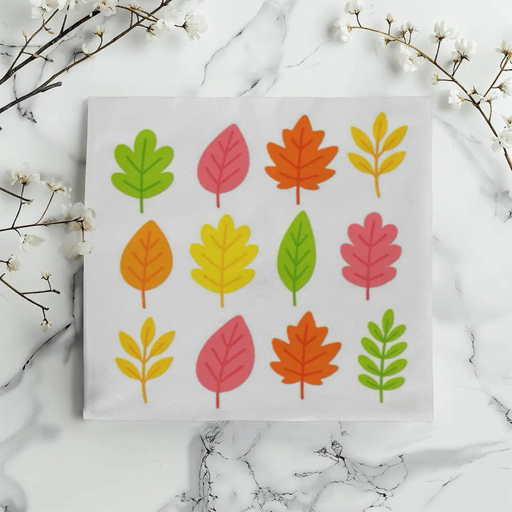 Bright Colorful Leaves Throw Pillow Cover - Multicolor 