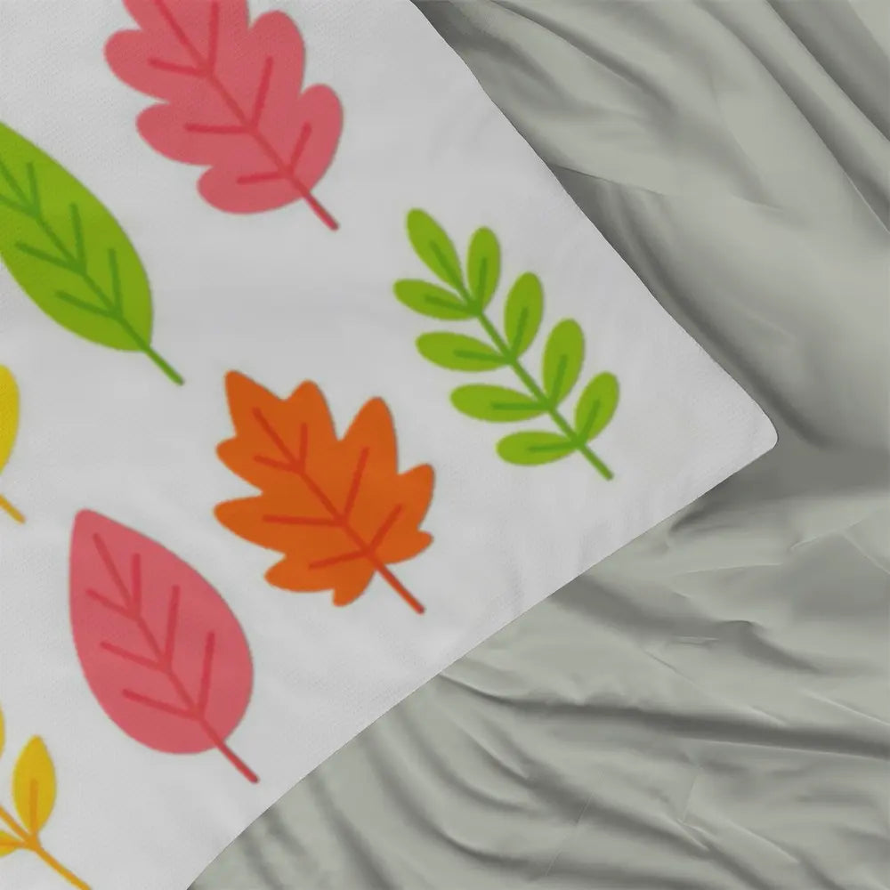 Bright Colorful Leaves Throw Pillow Cover - Multicolor 