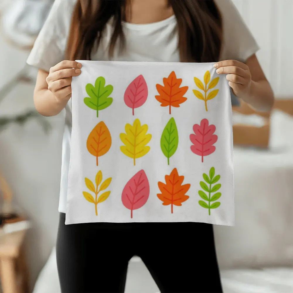 Bright Colorful Leaves Throw Pillow Cover - Multicolor 