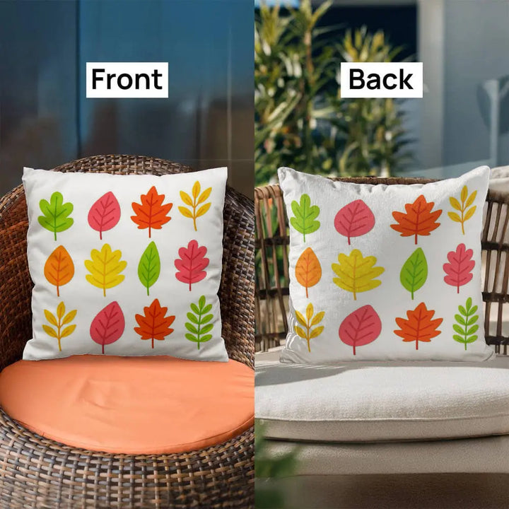 Bright Colorful Leaves Throw Pillow Cover - Multicolor 