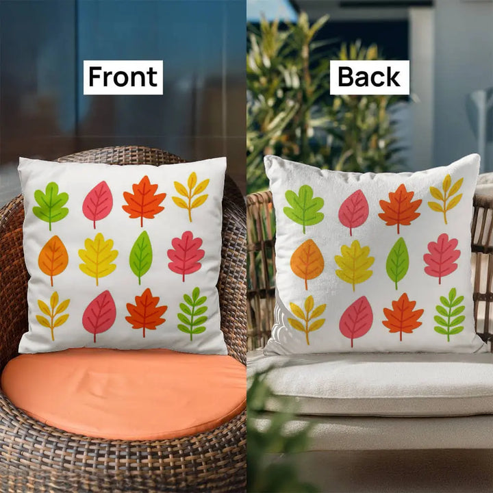 Bright Colorful Leaves Throw Pillow Cover - Multicolor 