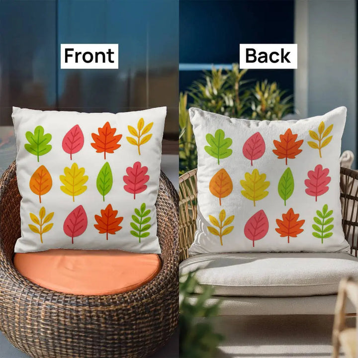 Bright Colorful Leaves Throw Pillow Cover - Multicolor 