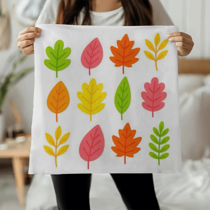 Bright Colorful Leaves Throw Pillow Cover - Multicolor 