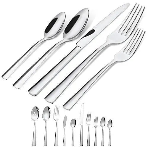 Brightown 45-Piece Stainless Steel Flatware Silverware Set, Service for 8 - Silver