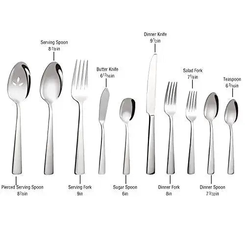 Brightown 45-Piece Stainless Steel Flatware Silverware Set, Service for 8 - Silver