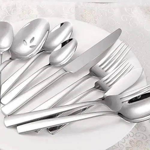 Brightown 45-Piece Stainless Steel Flatware Silverware Set, Service for 8 - Silver