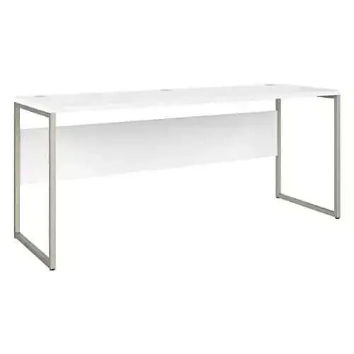 Bush Business Furniture Desk | Hybrid Office Desk, Metal Legs - White Bush Business Furniture