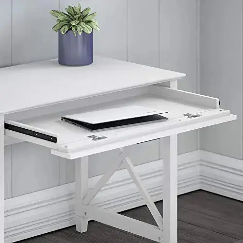 Bush Furniture Key West Office Desk, 54" W - White Oak Bush Furniture