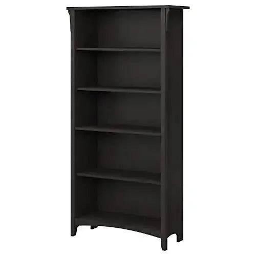 Bush Furniture Salinas 5 Shelf Bookcase - Vintage Black Bush Furniture