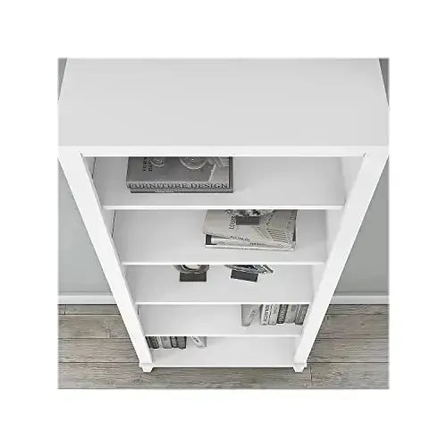 Bush Furniture Somerset Bookcase | Tall 5 Shelf Bookcase - White Bush Furniture