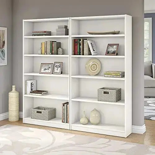 Bush Furniture Universal 5 Shelf Bookcase - Pure White Bush Furniture