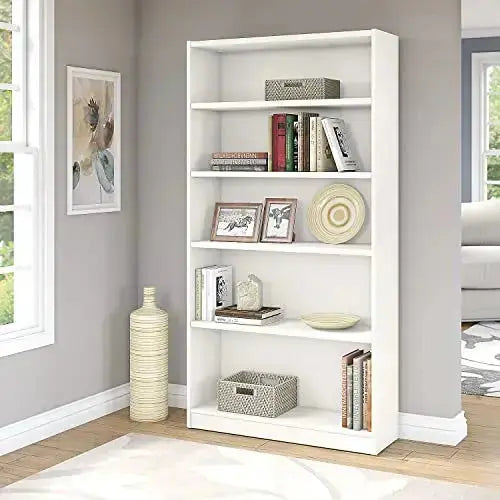 Bush Furniture Universal 5 Shelf Bookcase - Pure White Bush Furniture